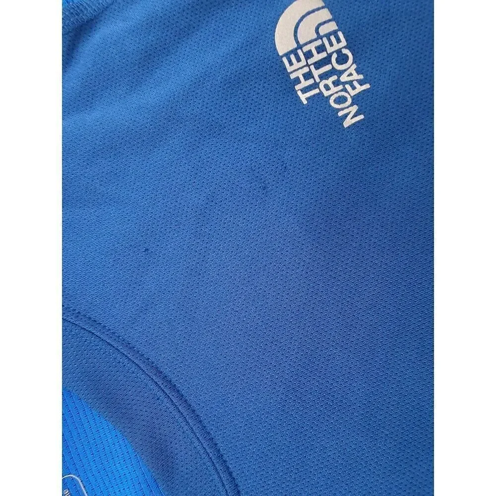 The North Face Shirt Mens Medium Blue Short Sleeve Logo Crew Neck Vapor Wick